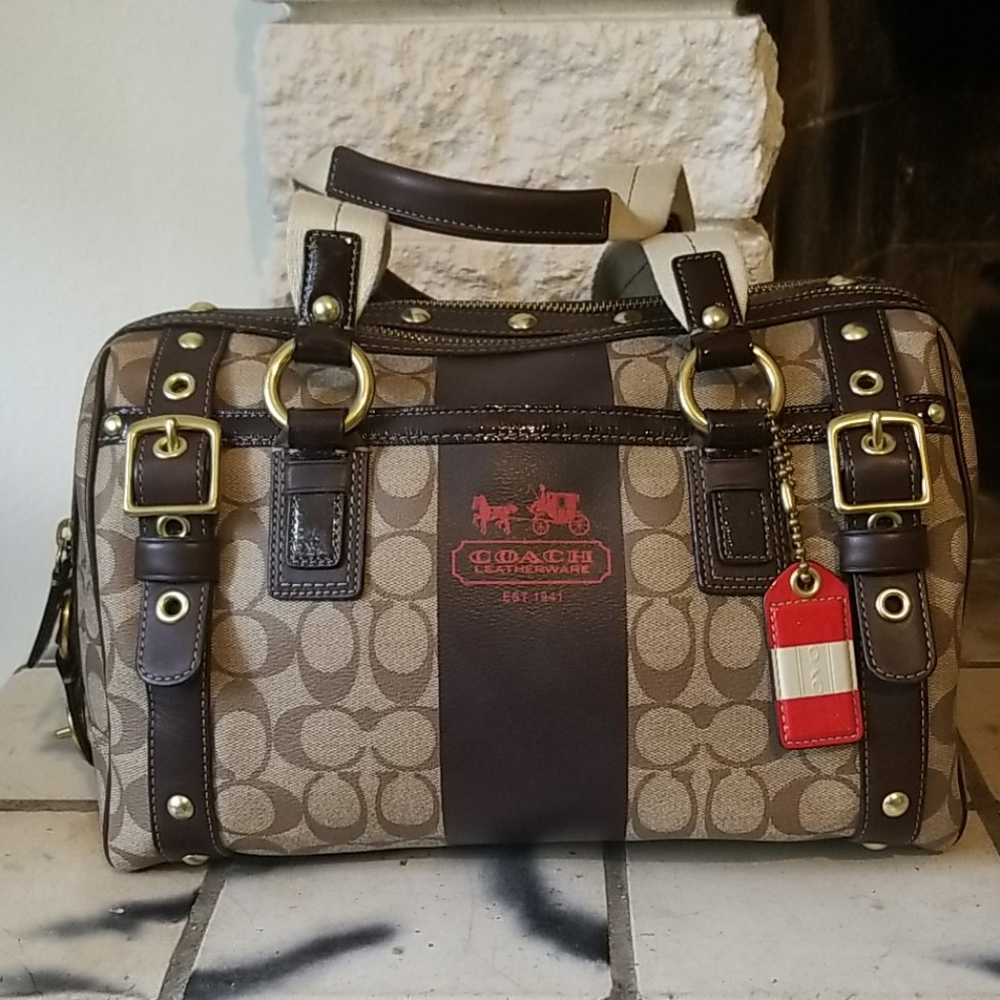 Coach Brown and Cream Satchel